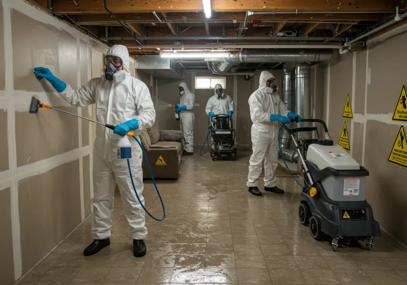 Basement Moisture Removal and Structural Drying process in Westfield, MA